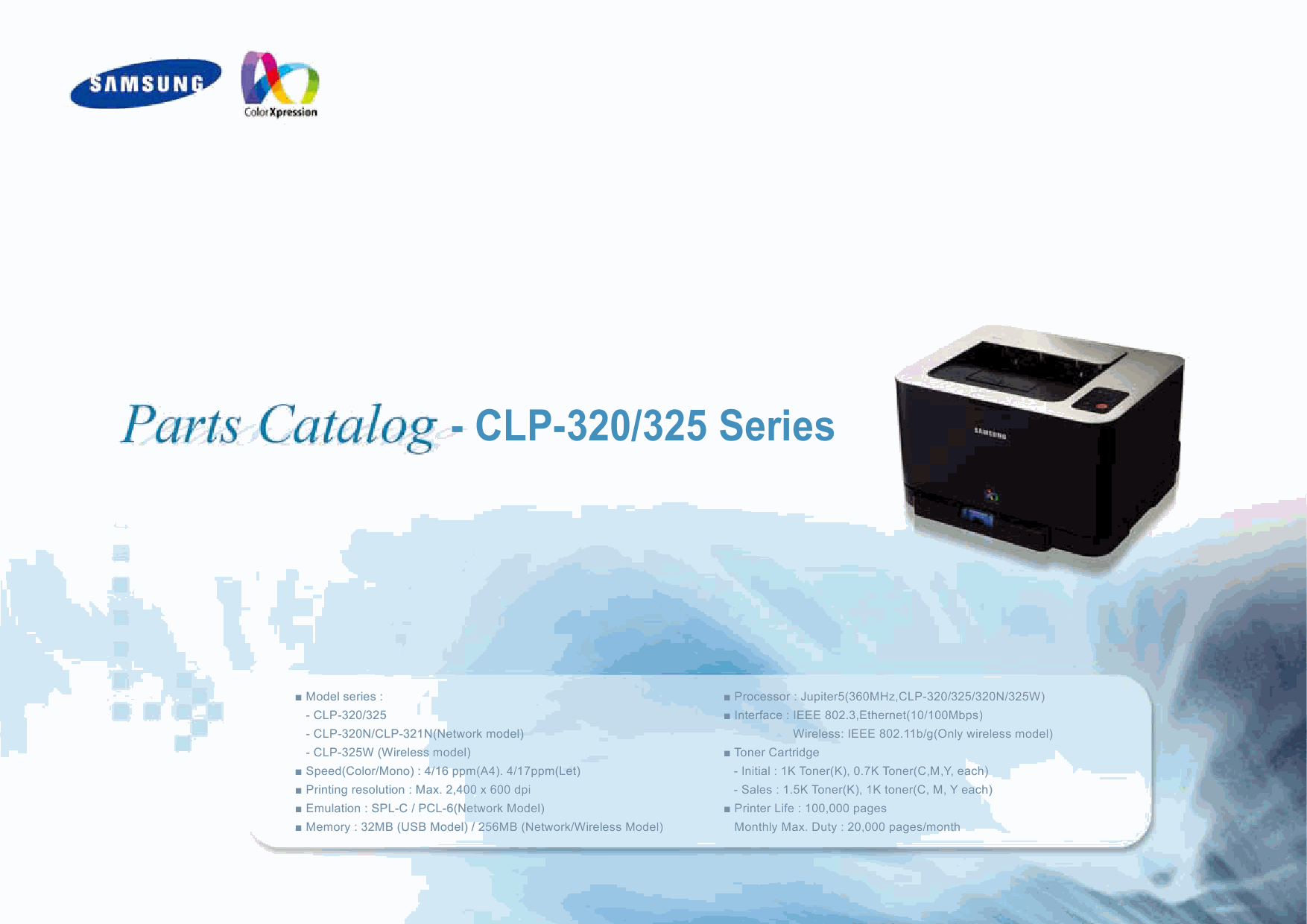 Samsung Color-Laser-Printer CLP-320 325 Parts Manual-1